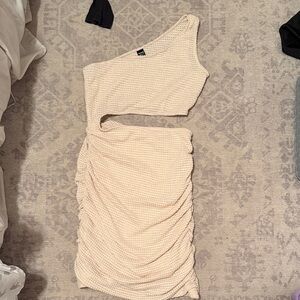 Chic Cream One-Shoulder Dress